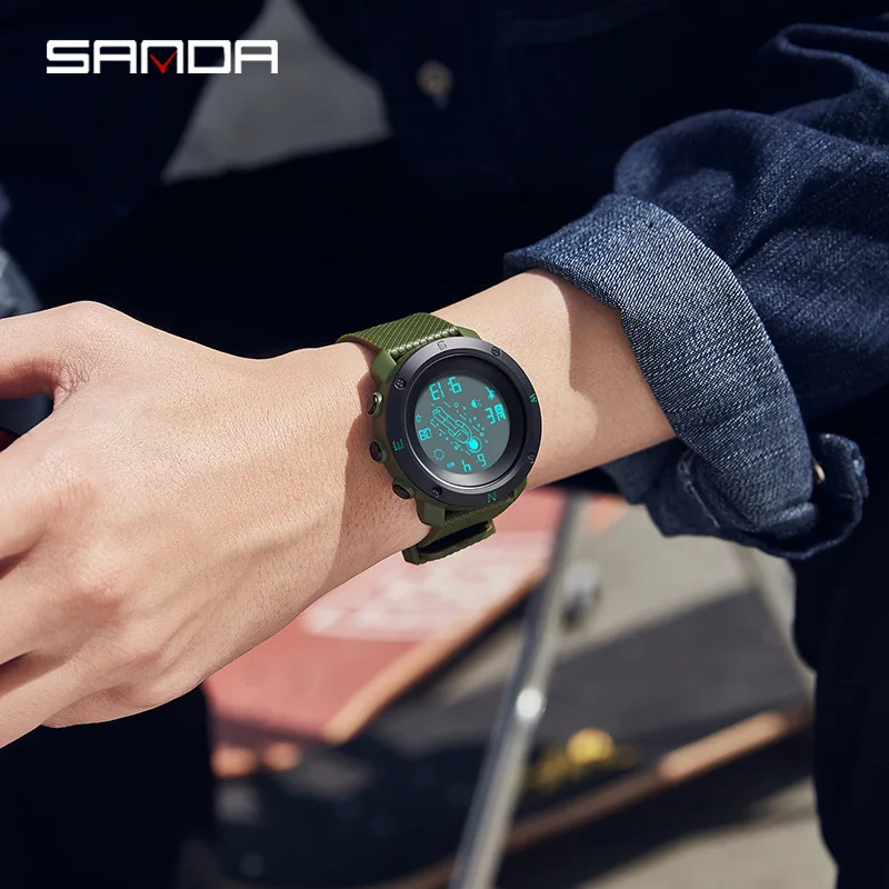 SANDA astronaut series electronic watch with multifunctional luminous display and 50 meter waterproof children's student watch