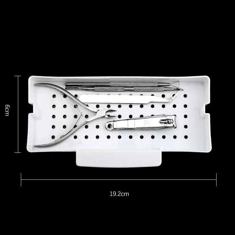 네일 아트 알코올 소독 상자 살균기 트레이 상자, 금속 니퍼 트위저 장비 클리너 보관 상자, 살롱 네일 도구용