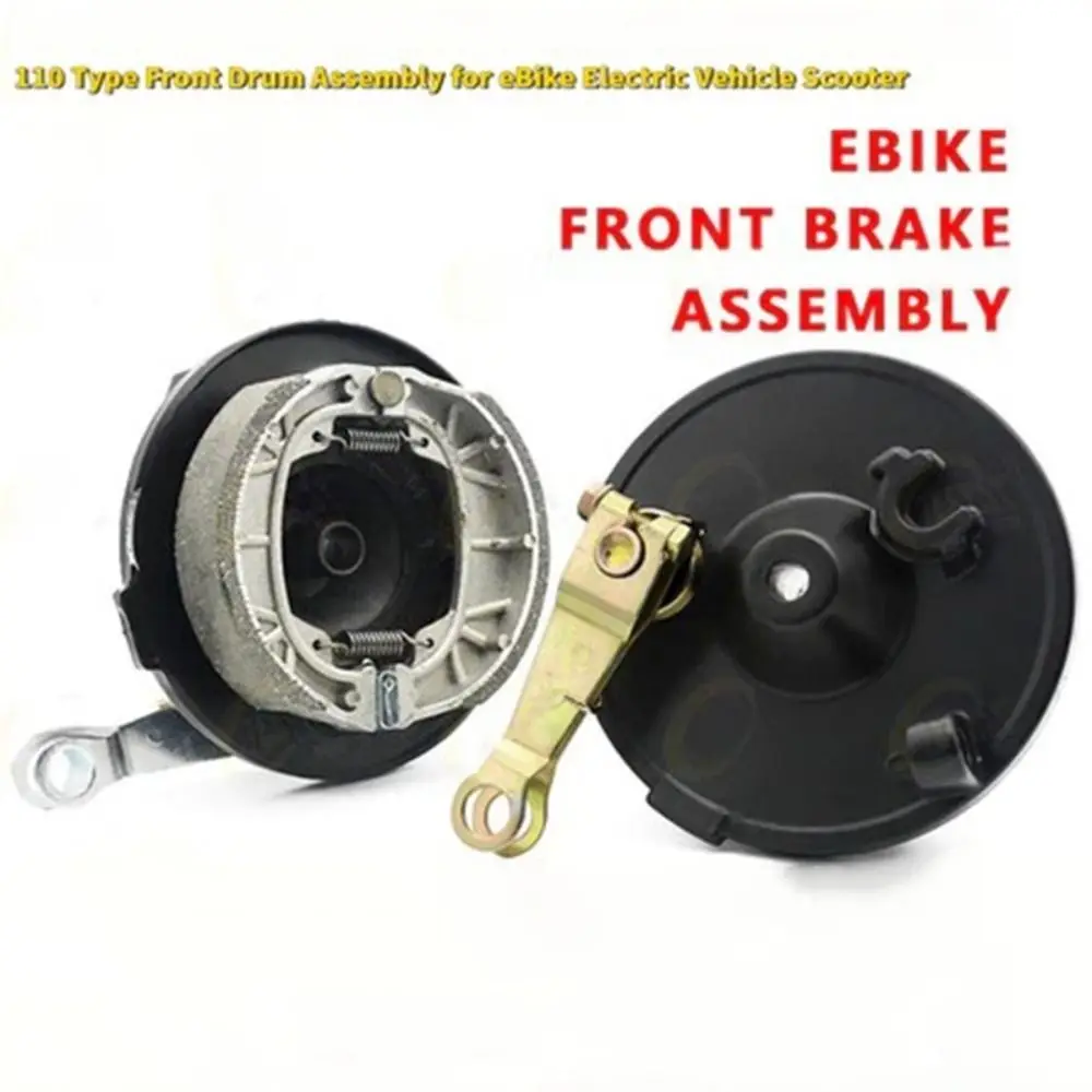 110 Type 110 Front Drum Brake Sensitive Braking Aluminum EBike Front Drum Brake Thickened Material 10mm Holes Front Wheel Brake