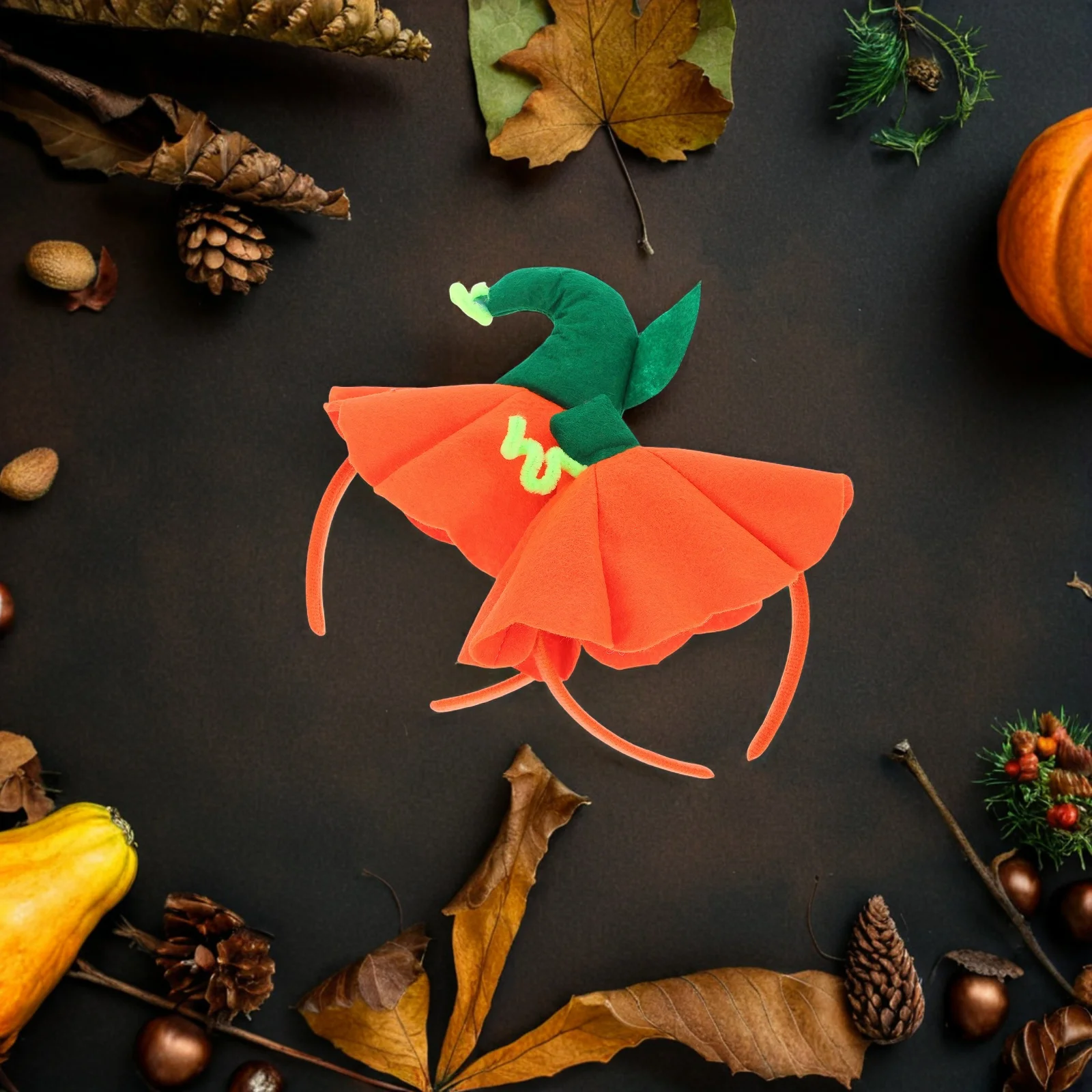 

2pcs Pumpkin Hair Band For Halloween Party Cosplay Headpiece Hairband Accessories Pumpkin Hat Headwear Festival Props