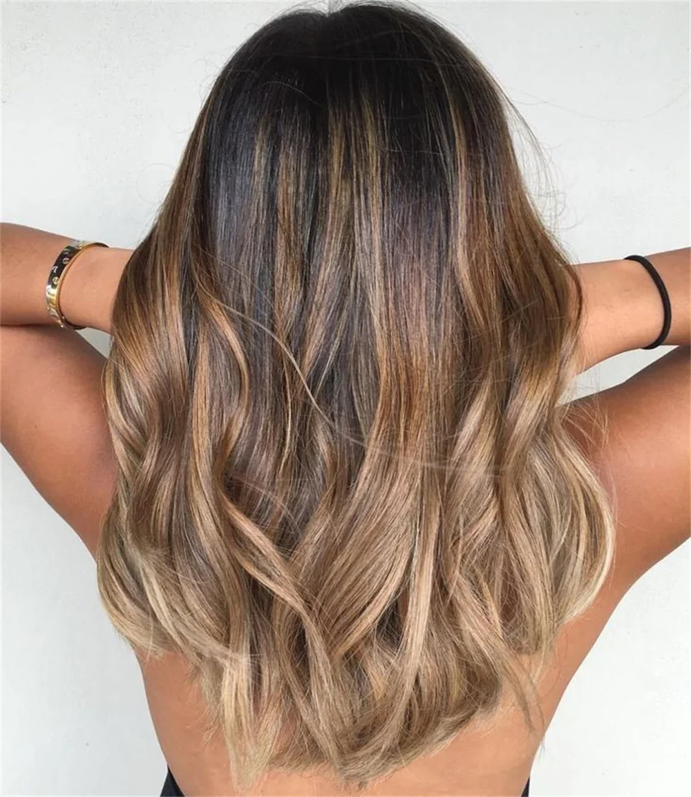 

Honey Blonde Highlights Lace Front Wig Natural Wavy Lace Wigs Short Synthetic Futura Fibre Brunette Brown Cosplay Wig for Women