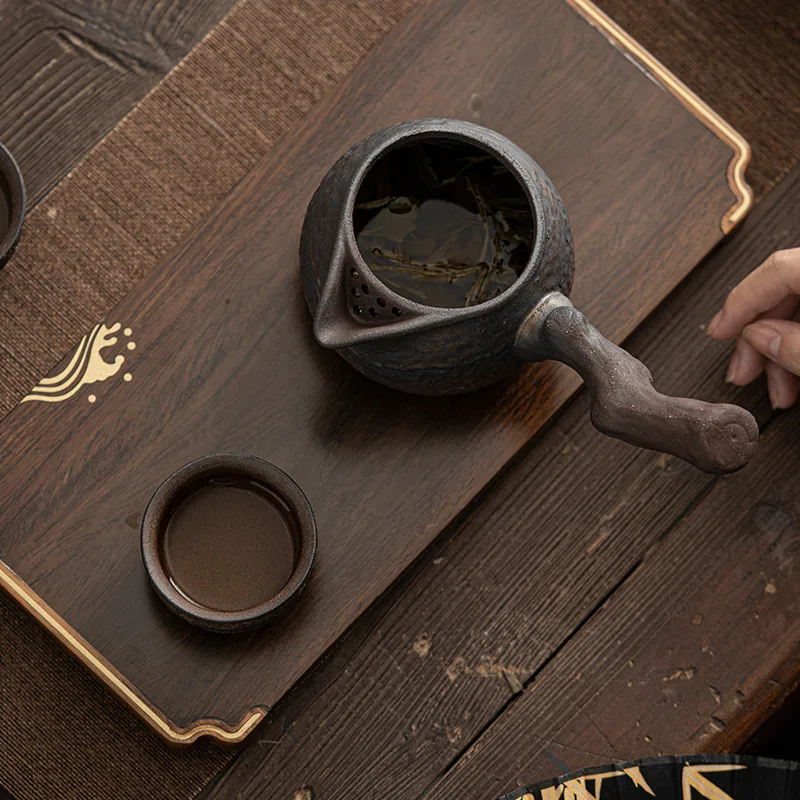 Dried Wood Side Handle Baking Tea Pot Recovering Fragrant Warm Smoked Caddy Set Accessories Ceremony Home Pitcher Gong Dao Bei