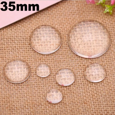 20pcs handmade domed round flat back clear glass cabochons 35mm for jewelry necklace pendants
