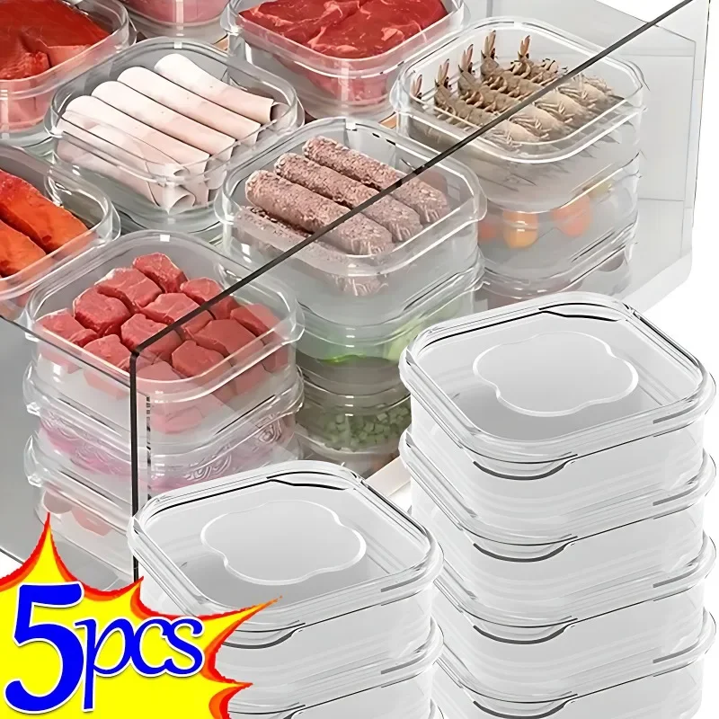 Caja de almacenamiento de congelación de refrigerador, antibacteriana, carne congelada, clasificación dedicada de grado alimenticio, sellada,