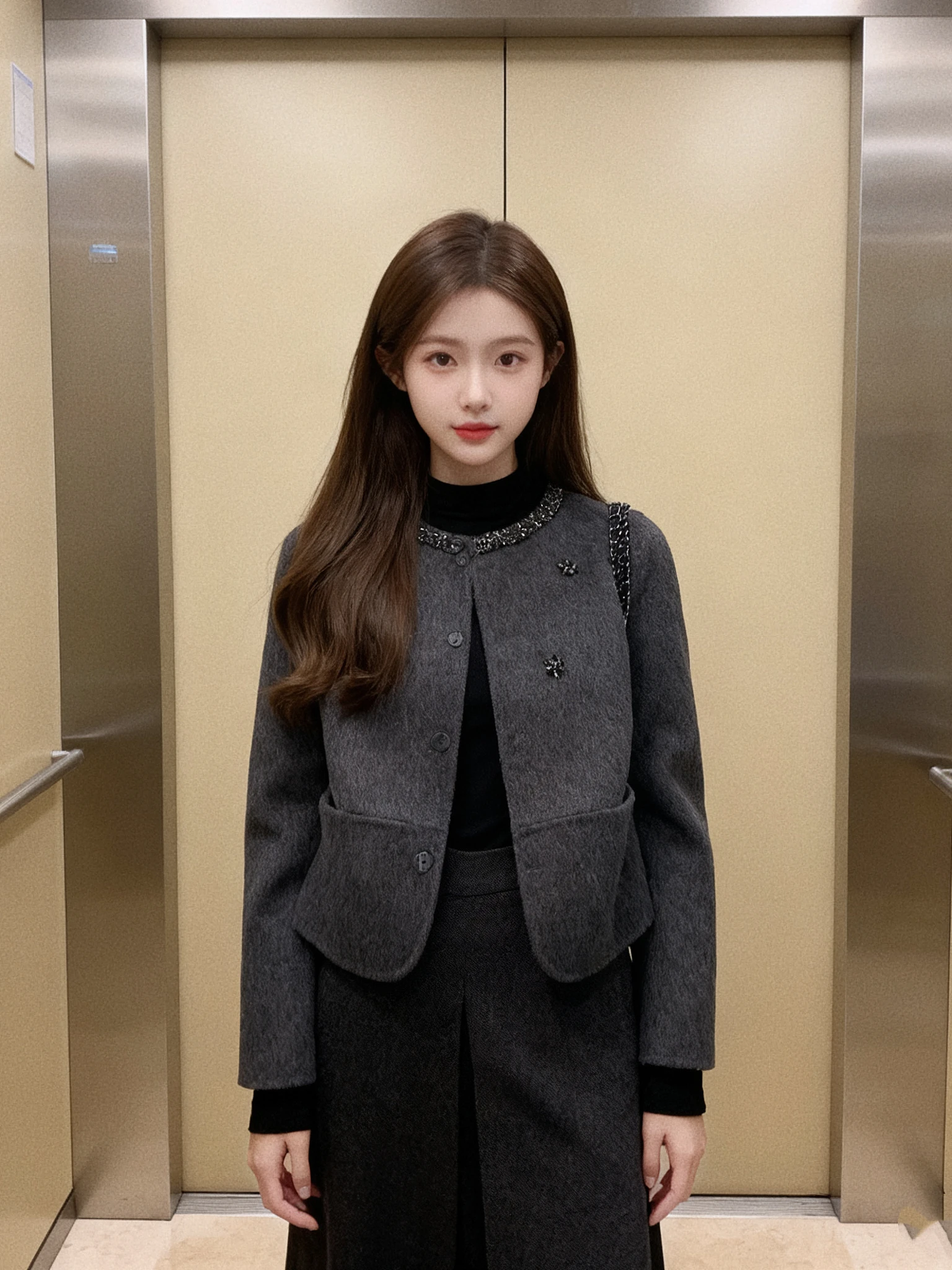 

Шерстяное пальто в стиле ретро, женское осенне-зимнее новое пальто Sle Ele, маленький размер, высококачественное твидовое пальто в Корейском стиле