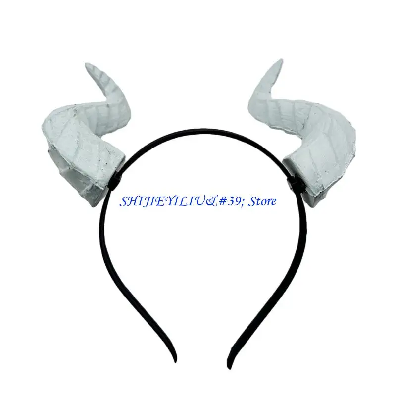 E21F Stage Show Dragon Horn Headband Costume Piece, Plastic Hair Accessory for Theme Party Styling and Photo Booth Use