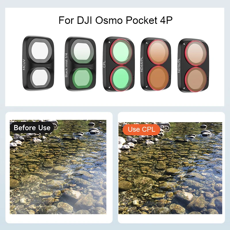 �y�Z�[�����zSunnylife ND/CPL/MCUV/�u���b�N�~�X�g�t�B���^�[�Z�b�g DJI Osmo Pocket 4P �A�N�V�����J�����A�N�Z�T���[�p �A���`�X�N���b�`���w�K���X�t�B���^�[