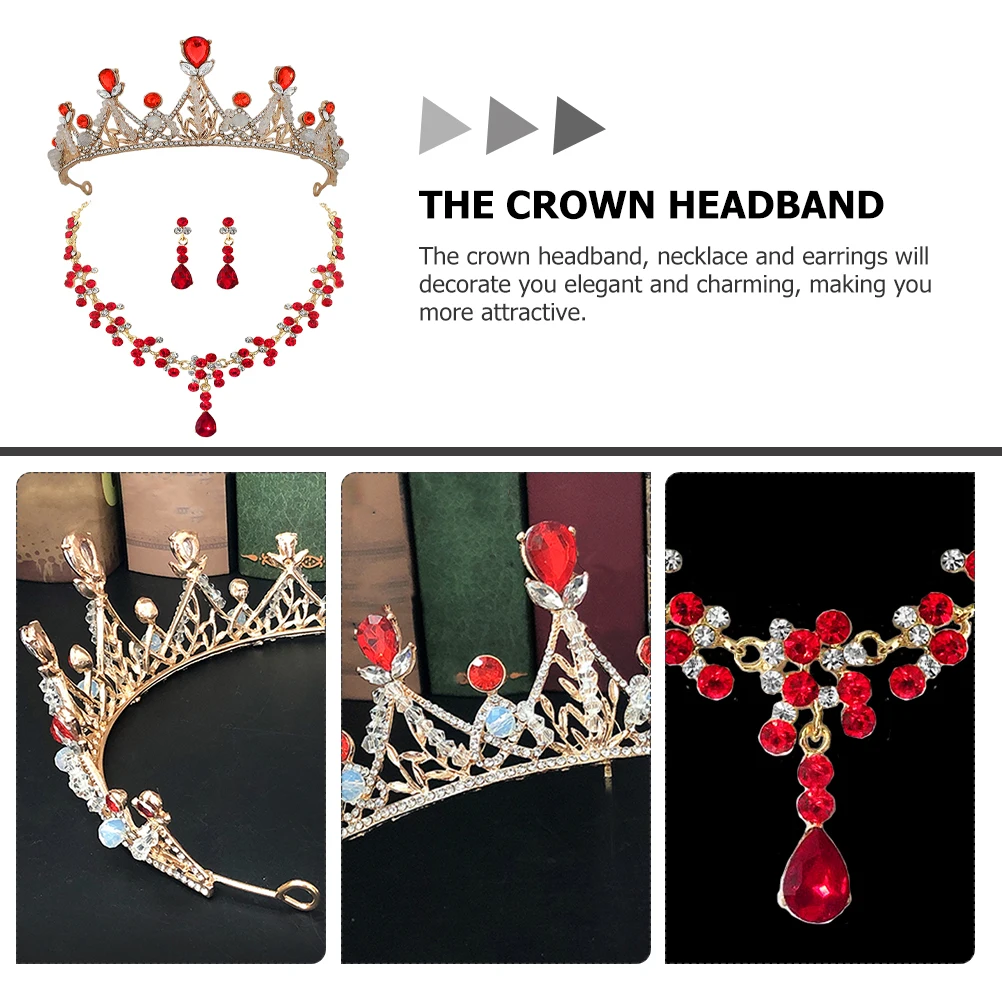 

Children's Crown Necklace Ear Jacket Set Hairband Girl Jewelry Accessories for Girls