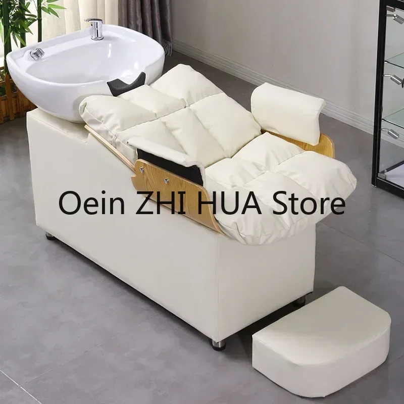 Shampoo Recliner Shampoo Chairs Hairdressing Hair Salon Bed Head Spa Massage Lounge Chair Beauty Comfort Sillas Furniture QF50SC