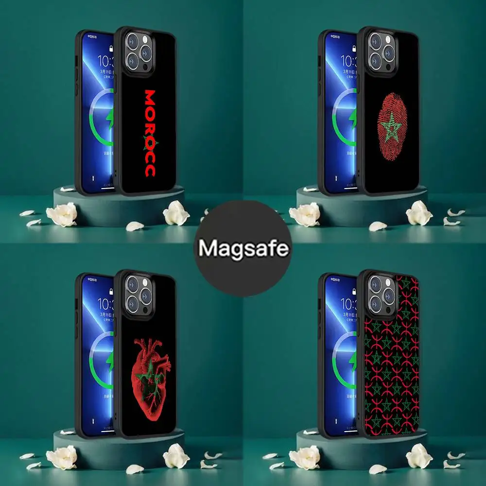 Morocco Flag Phone Case For iPhone 17,16,15,14,13,12,11,Pro,Max,Plus,Mini,SE4,E Magnetic Magsafe Wireless Charging