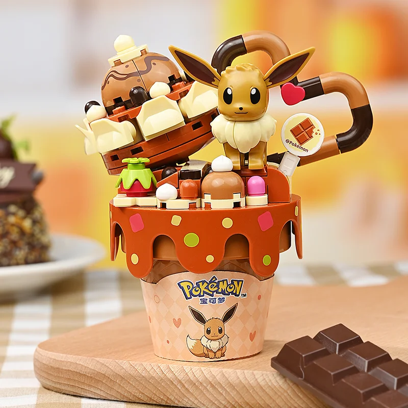 Новая серия мороженого Keeppley Pokémon, строительный блок, игрушка Пикачу Бульбазавр, настольный орнамент, модель, развивающие детские подарки