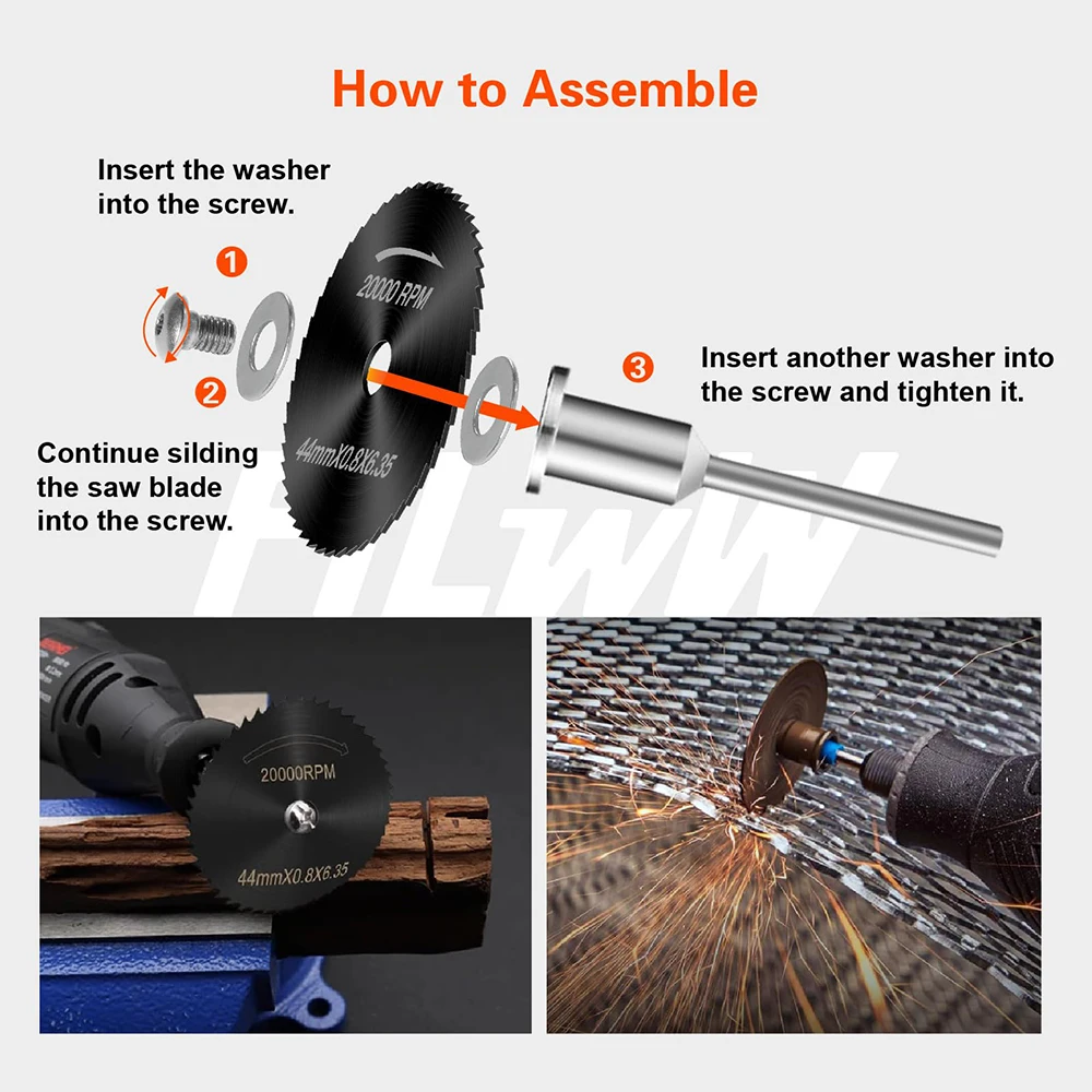 8 في 1 شفرات منشار الحفر لأداة دريمل الدوارة شفرات قطع عجلة القرص الصلب مع ساق مستديرة 1/8 بوصة للخشب والبلاستيك #3