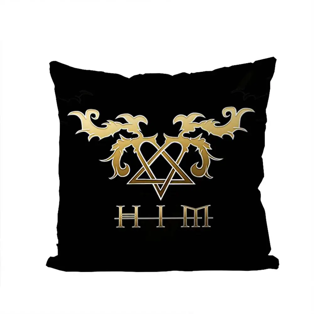 H-Him 화려한 Heartagram 베개 케이스 럭셔리 양면 자동차 베개 45x45 쿠션 커버 홈 및 장식 소파 베개 케이스