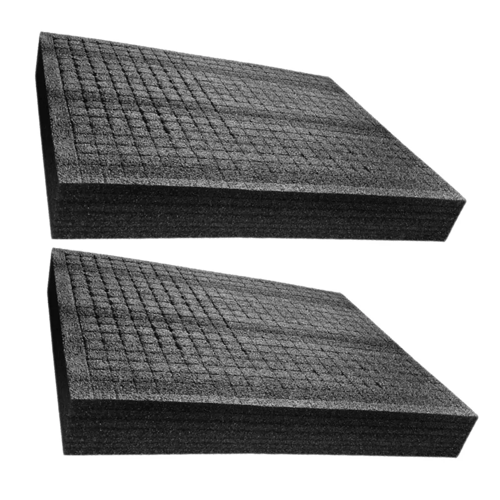 

2 шт. черные пенопластовые вставки из пенополиуретана, многофункциональные, отрывные, амортизирующие, для хранения ювелирных изделий и защиты при доставке