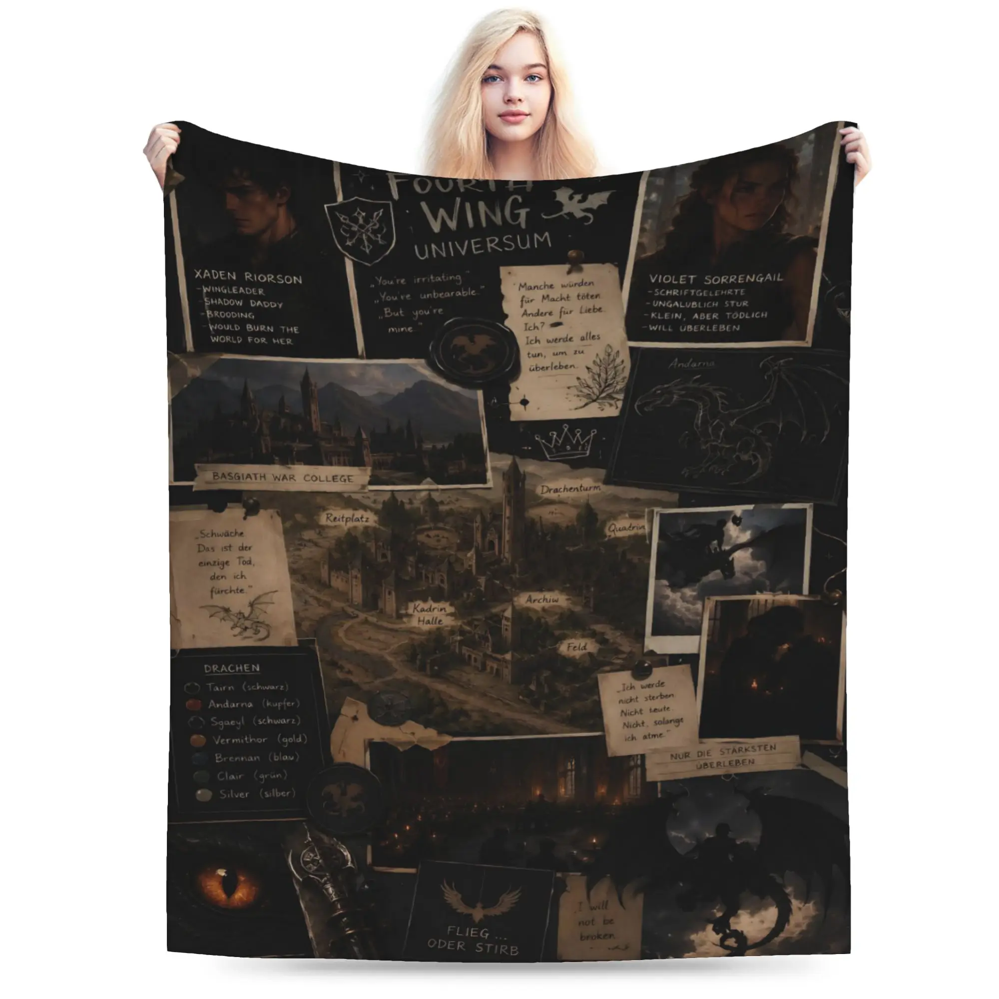 Novelty Design F-Fourth W-Wing Dragon Blanket Ultra-Soft Flannel  Cozy Throw Blankets Machine Washable