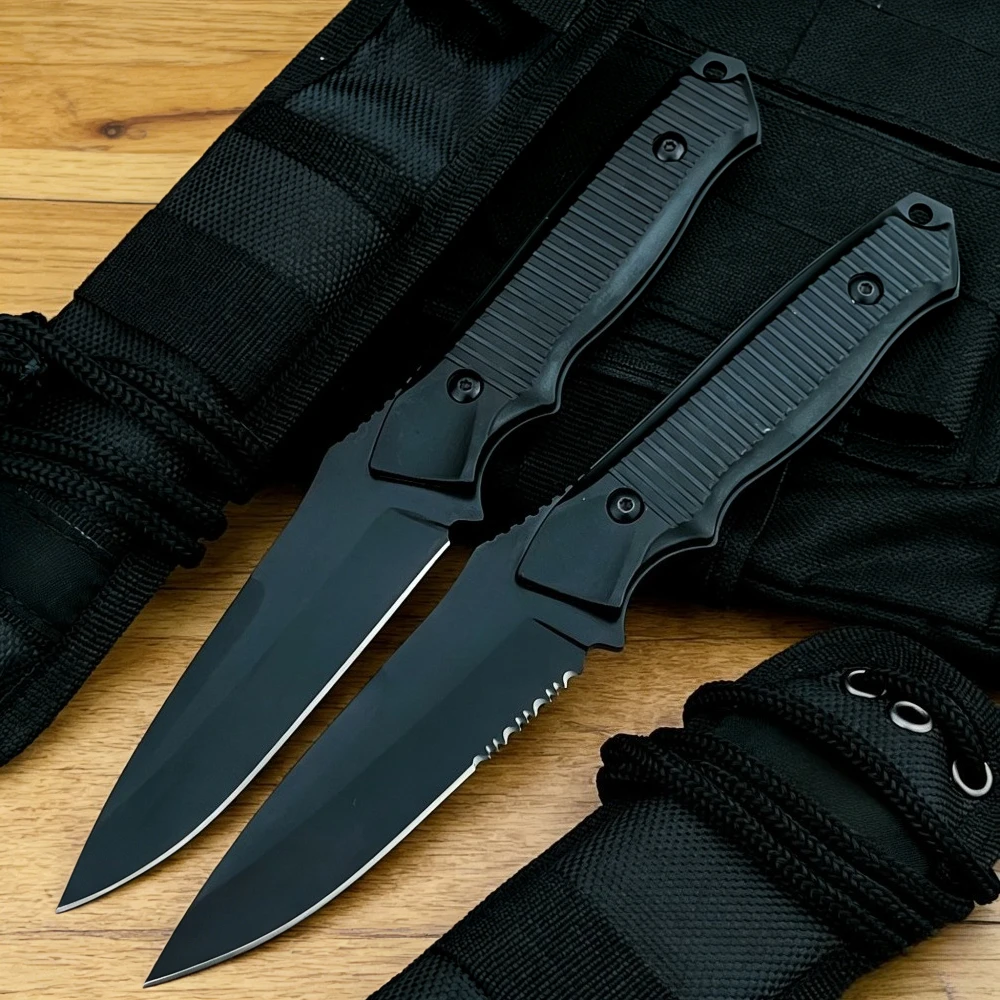 

Нож EDC с ножнами K, черная алюминиевая рукоять 140BK, фиксированный клинок, для спасения, сопровождения, самообороны, боевых действий, кемпинга, активного отдыха, рыбалки