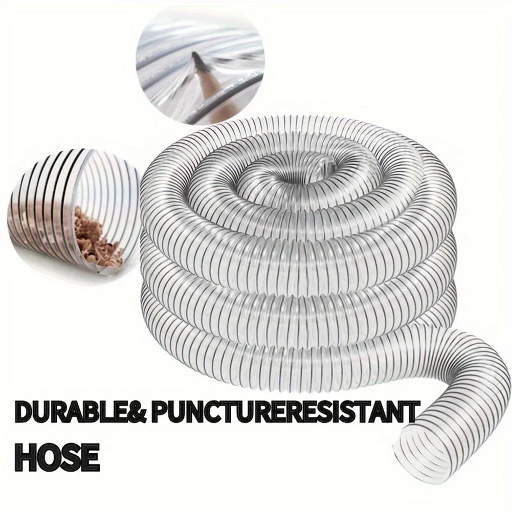 Manguera de recolección de polvo de PVC transparente de 2 pulgadas de diámetro exterior y 50 mm para usar con colectores de polvo con puertos de 2 pulgadas. Ideal para aspiradoras de tienda