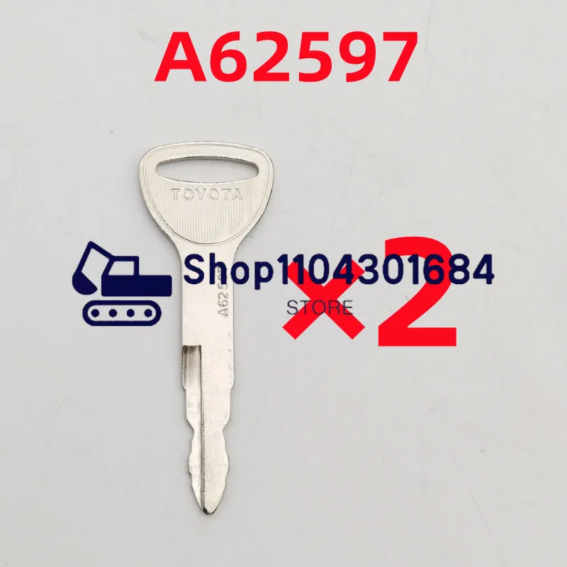 2PCS Toynew A62597 Key 57591-23330-71 For Forklift Fork-Lift Heavy Equipment Starter Switch