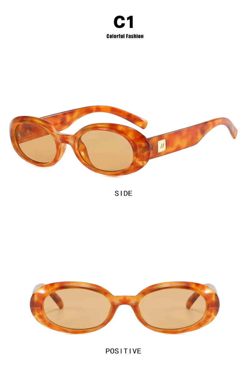 Retro Oval Sonnenbrille Frauen Luxus Leopard Shades UV400 Männer Punk Marke Sonnenbrille Outdoor Radfahren Brille Unisex – Detail 4