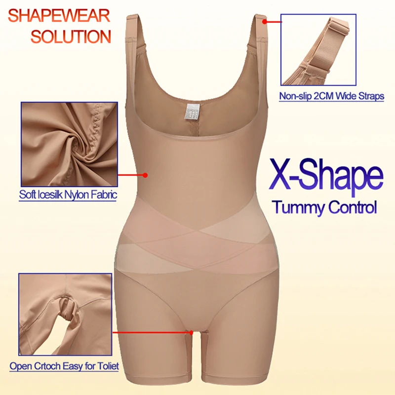 Women's Open Bust Shapewear Bodysuit Corset Tummy Control Body Shaper Seamless Sculpting Snatched Waist Body Suit Underwear