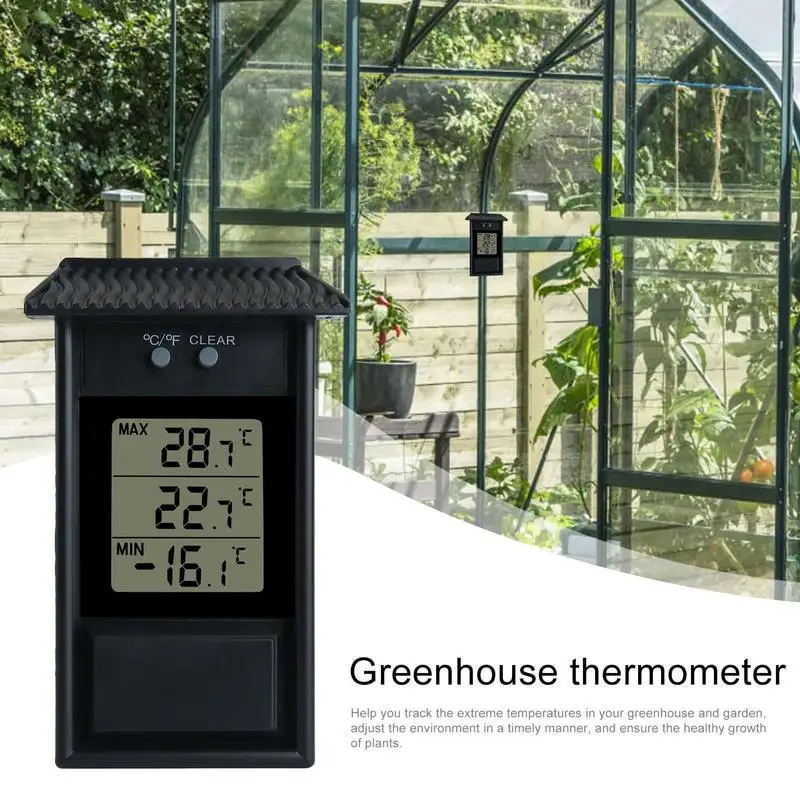 Digital Thermometer LCD Display Greenhouse Temperature Gauge Temperature Recording Temperature Gauge Max Min Room Hygrometer