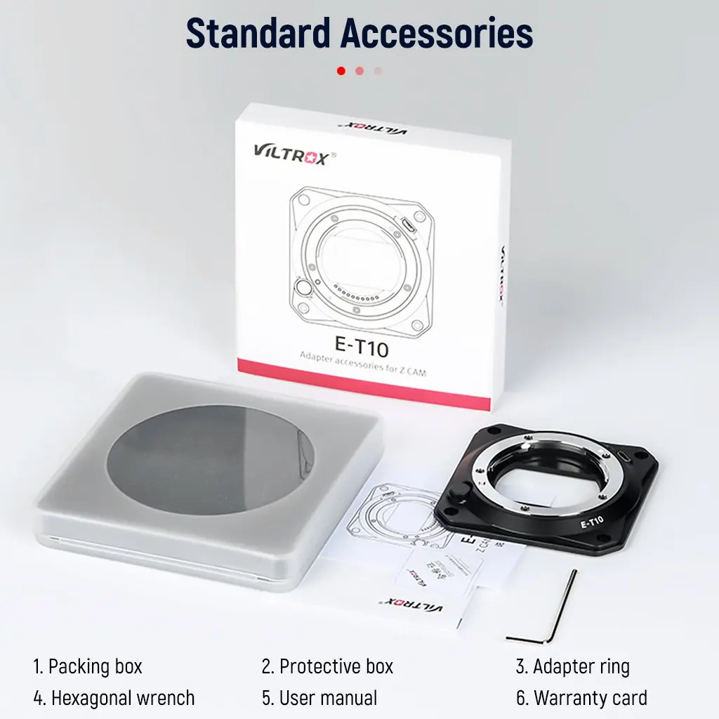Viltrox E-T10 Z-CAM Lens Adapter EF/PL Full Frame 6K for Sony E Mount Lens to ZCAM Cinema Camera E2-M4 E2-S6 E2-F6 E2-F8 Series