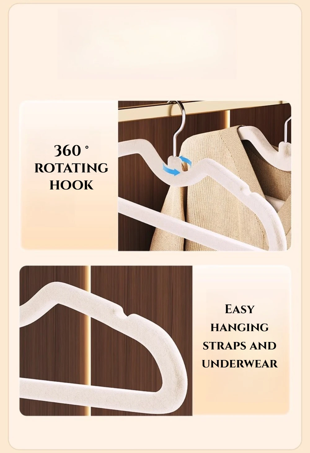 مجموعة من عشرة شماعات غير قابلة للانزلاق ولا تترك علامات للاستخدام اليومي في المنزل، بالإضافة إلى الشماعات السميكة للاستخدام المنزلي #6