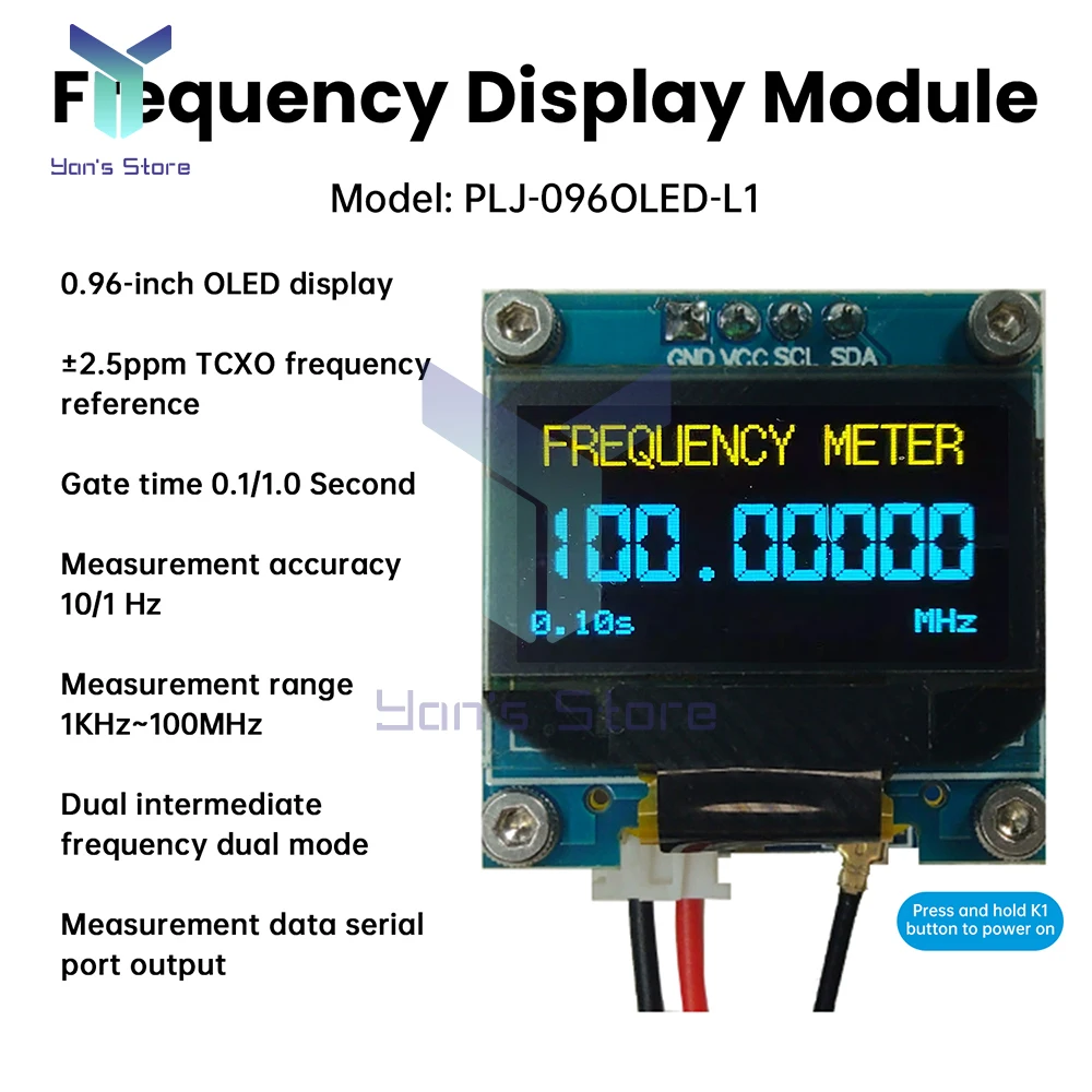 1 كيلو هرتز-100 ميجا هرتز الترددات اللاسلكية عداد الترددات اللاسلكية عالية الدقة الرقمية تردد متر قياس لاختبار مضخم الراديو لحم الخنزير وضبط الهوائي