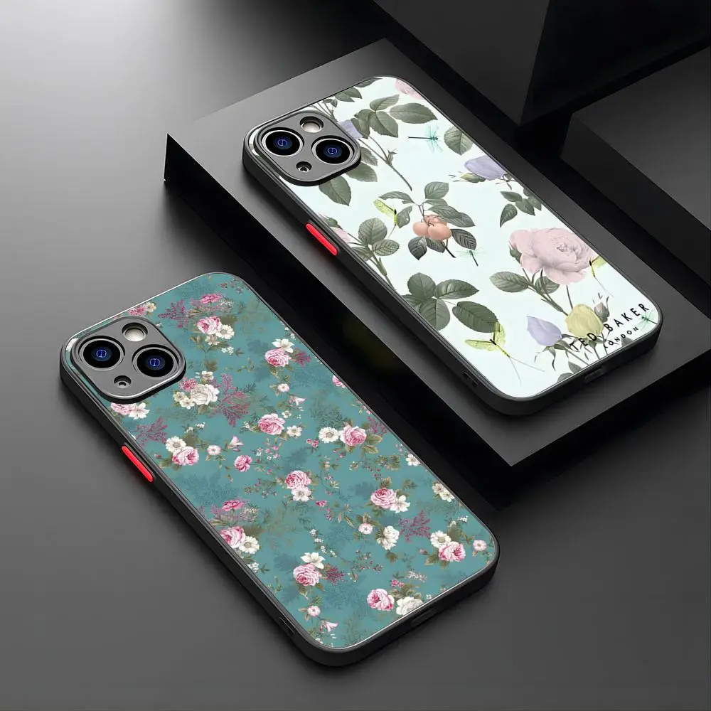 Flower Ted Design-Bakers Phone Case For IPhone 16 15 14 12 13 11 Pro Max XR XS Mini X 7 Creative Concept 8 Plus Matte Cover