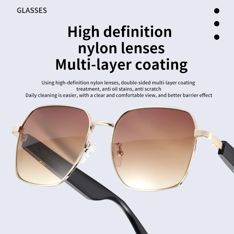 Lunettes de soleil Bluetooth intelligentes pour écouter de la musique, lentilles intelligentes, randonnée, pêche, voyage, conduite, cadeau, 2024