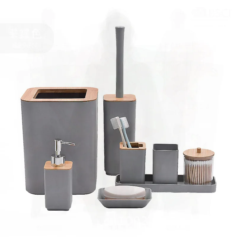 

Hotel Hand Cleanser Bottle Set of Eight Bathroom Supplies Household Toilet Mouthwash Cup Dental Wash Brush Cup Plastic