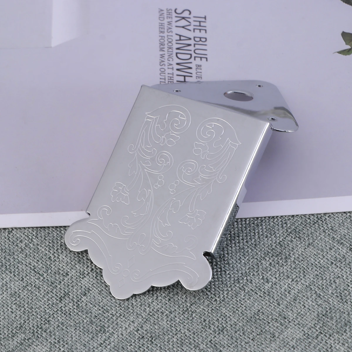 

Chrome 4.75*4.25*0.8Cm Shiny Mandolin Guitar Tailpiece Decorative Cover Removable Plate 8-String Replacement Part Guitar