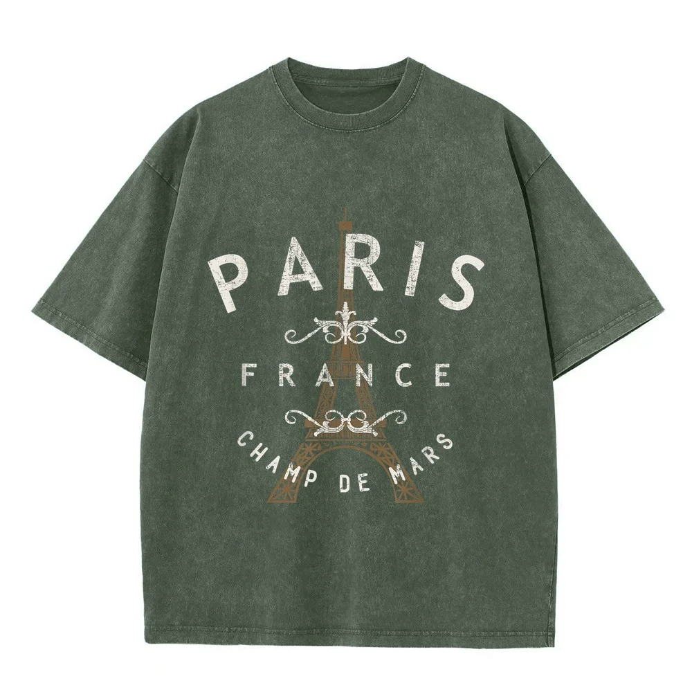 Paris France Vintage T-Shirt Pesca 남성 Man Designer Clothes Good For Gift S To 5xl Cotton Tee Big Size Shirt Summer Top Short