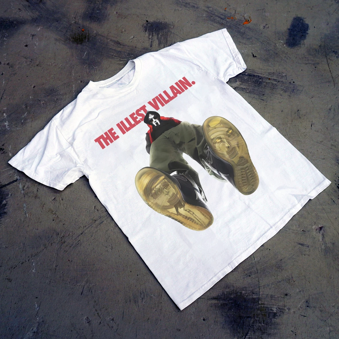 MF DOOM 'The Illest Villain' White Graphic T-Shirt Cotton Men Women Streetwear Tee