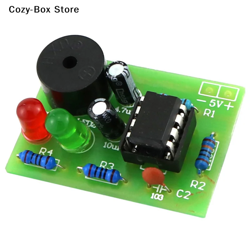 Kit DIY NE555 [ZY] : Circuit Générateur de Signal et Clignoteur LED avec PCB pour l'Éducation Électronique et la Pratique de Soudure [ZY]