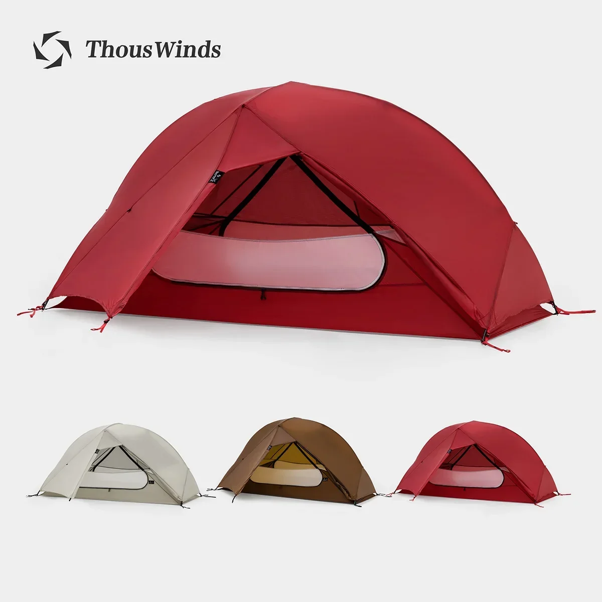 Thous Winds SGR 1-Person Backpacking Tent, 3-Season Ultralight Hiking Tent, 15D Nylon Ripstop Both Side Silicon Camping Tent