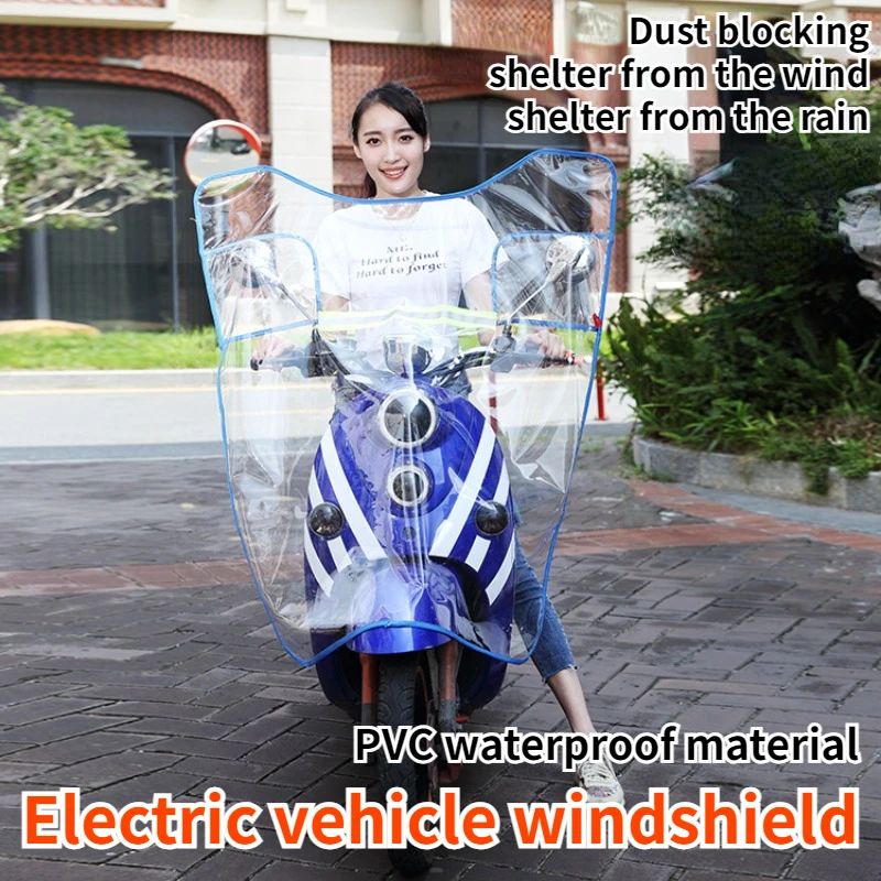 Elektro fahrzeuge vergrößerte verbreiterte Windschutz scheiben Motorräder mit transparenten Windschutz scheiben Universal-PVC-wasserdichtes Material