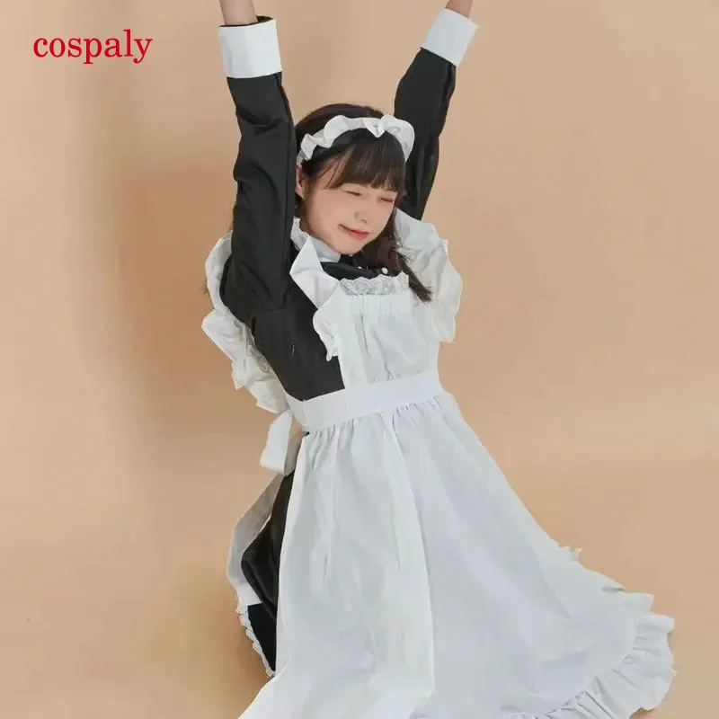 A Anime long dress French court maid dress Lolita cosplay costume women Girl Dress Christmas outfit Halloween Carnival party gif