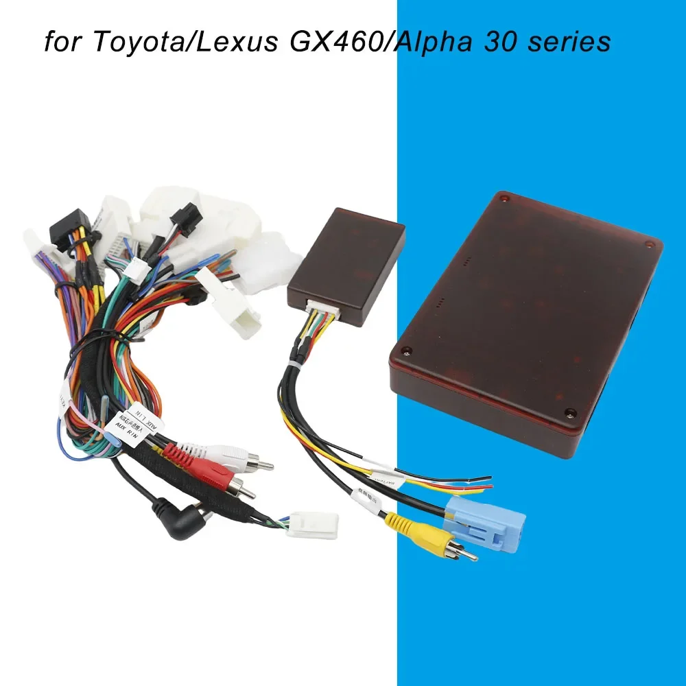 For Toyota Lexus GX460 Alphard 30 Series Car Radio Wiring Harness Power Cord Adapter Canbus Box Decoder