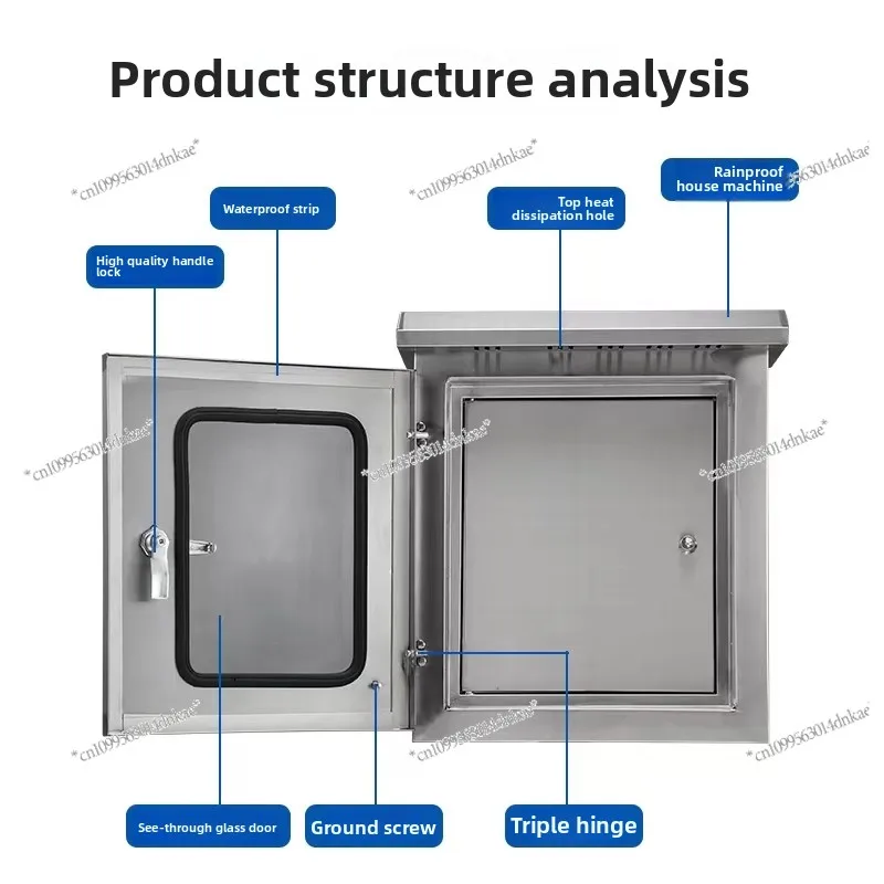 304 Outdoor Double Door Stainless Steel Distribution Box Outdoor Rainproof Box Monitoring Instrument Box