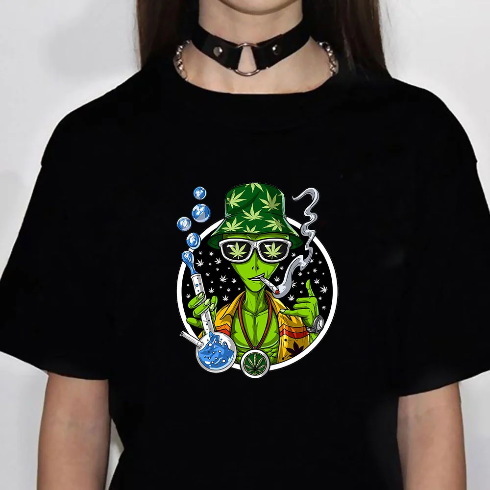 Funghi magici Alien psichedelico top donna streetwear Tee girl harajuku clothes