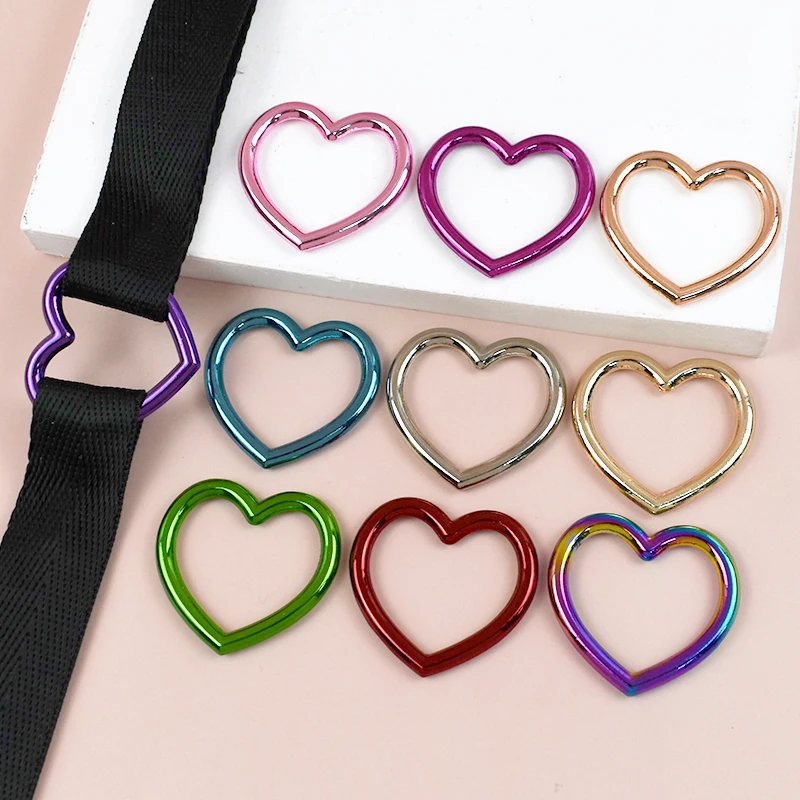 

5/10P 29*22mm Metal Buckles Heart O Ring for Keychain Bag Strap Decor Connect Rings Pet Collar Adjust Loop Clasp DIY Accessories