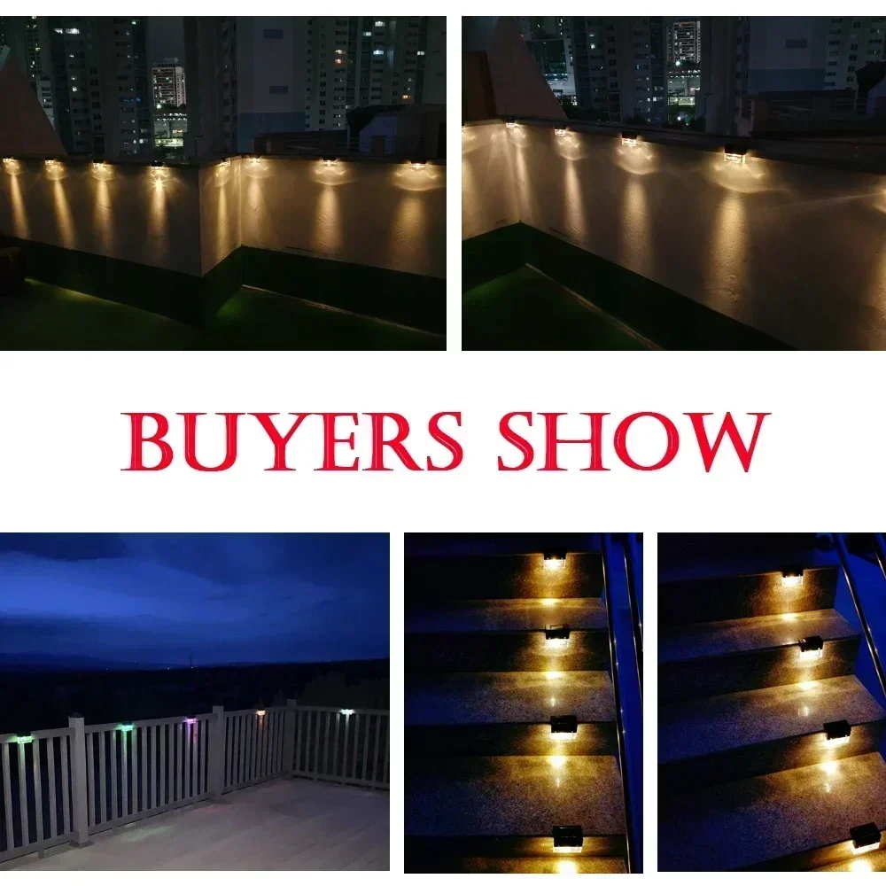 Solar LED Light Outdoors Garden Solar Stair Lights Waterproof Passage Courtyard Terrace Guardrail Step Light Garden Decor Light