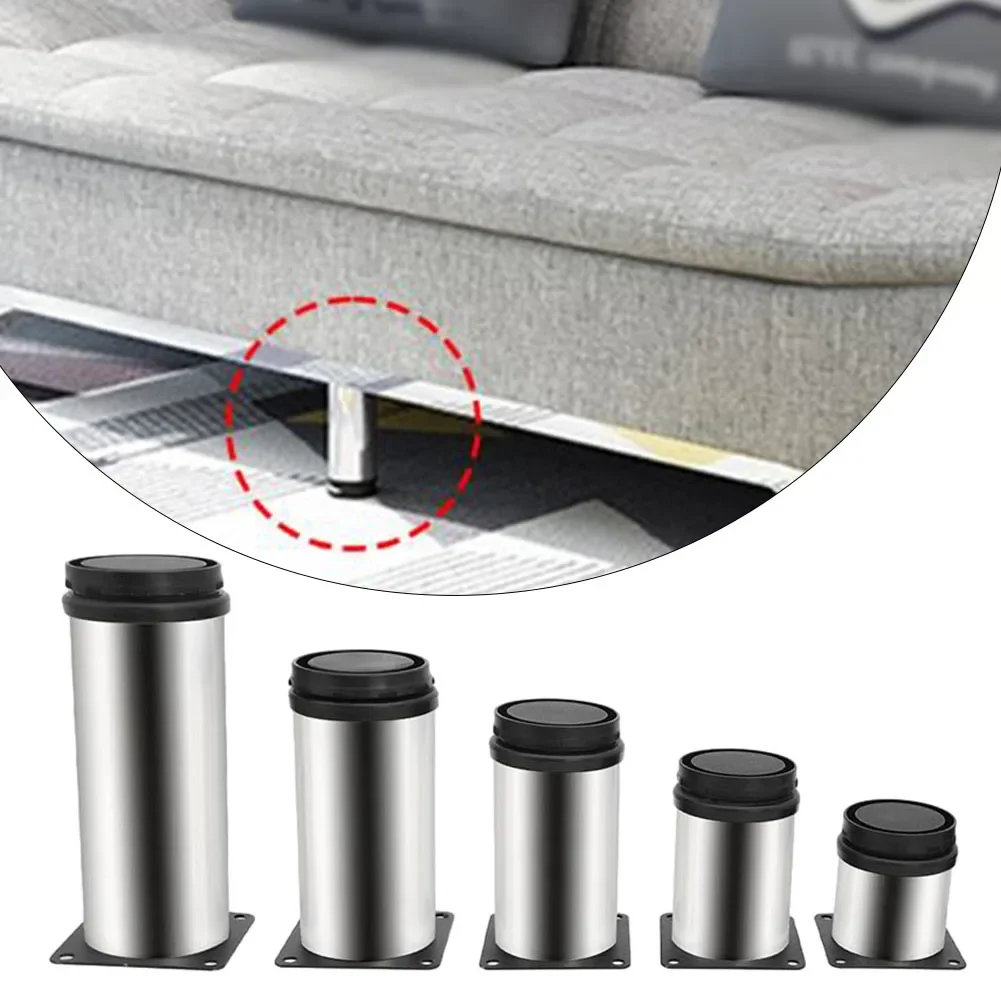 Patas ajustables de acero inoxidable para muebles, patas de soporte para gabinete, patas de mesa de café, gabinetes de TV modernos, 1 unidad