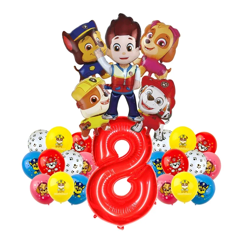 1 set cartoon Paw Patrol Ryder Chase Marshall Skye Aluminum Foil Balloon Children\'s Birthday Decoration Party Supplies Toy Gift