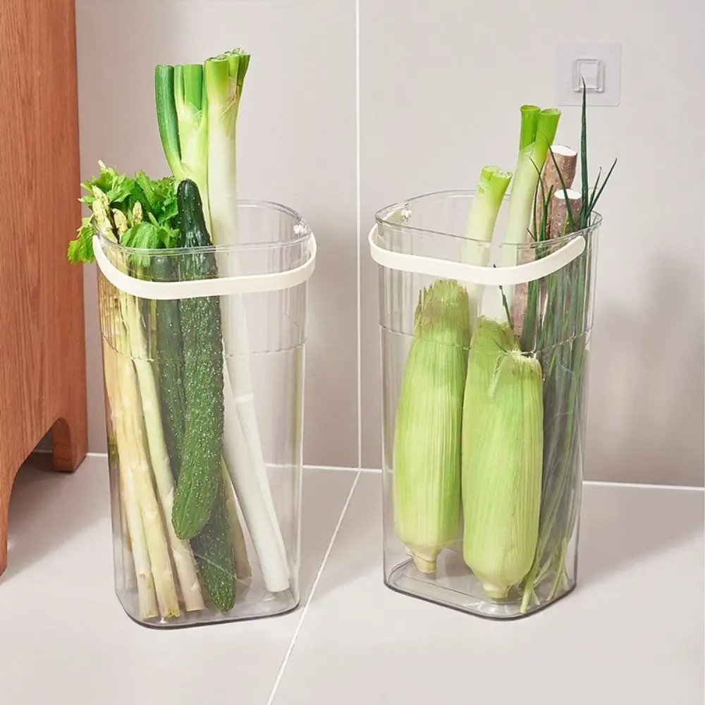 Plastic Scallions Yam Storage Box Handheld Space Saving Onion Yam Storage Bucket Large Capacity Transparent Storage Box Bathroom