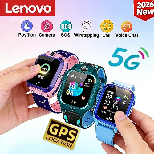 Imagen 1 del producto Reloj Inteligente Lenovo 5G GPS 2026 para Niños, con Tarjeta SIM, Llamadas, SOS, Localización, Cámara, Resistente al Agua, para Niños y Niñas, Regalo
