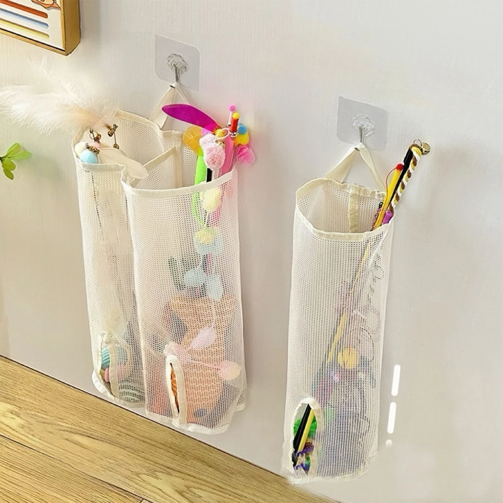 Cat Stick Wall-Mounted Mesh Storage Gag-Suitable For Pet Toys, Cat Toy Storage, Puppy Toys Storage bag without Taking Up Space