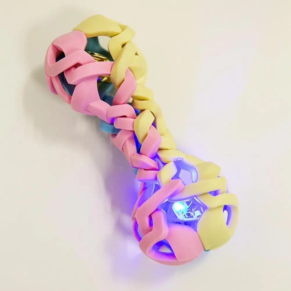 Slow Feeder Dog Toy Bite-resistant Dog Chew Toy Slow Eating Teeth Boredom Relief Flashing Lights Leaky Bones Design Boredom