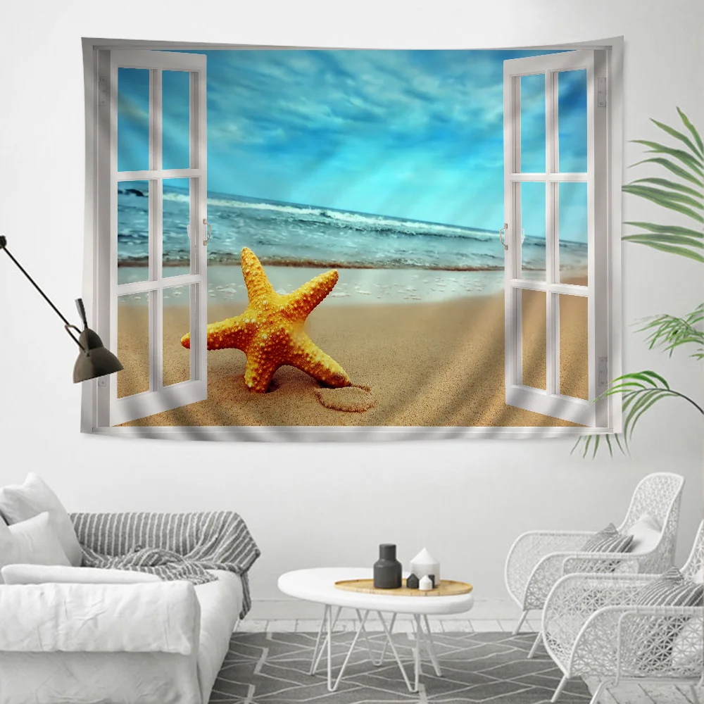 

Beach Tapestry Art Printing Japanese Wall Tapestry Anime Wall Hanging Home Decor